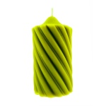 Свеча Витая толстая Зелёная из натурального пчелиного воска ручной работы, 300 г