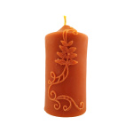 Свеча с Рисунком толстая Красная из натурального пчелиного воска ручной работы, 252 г